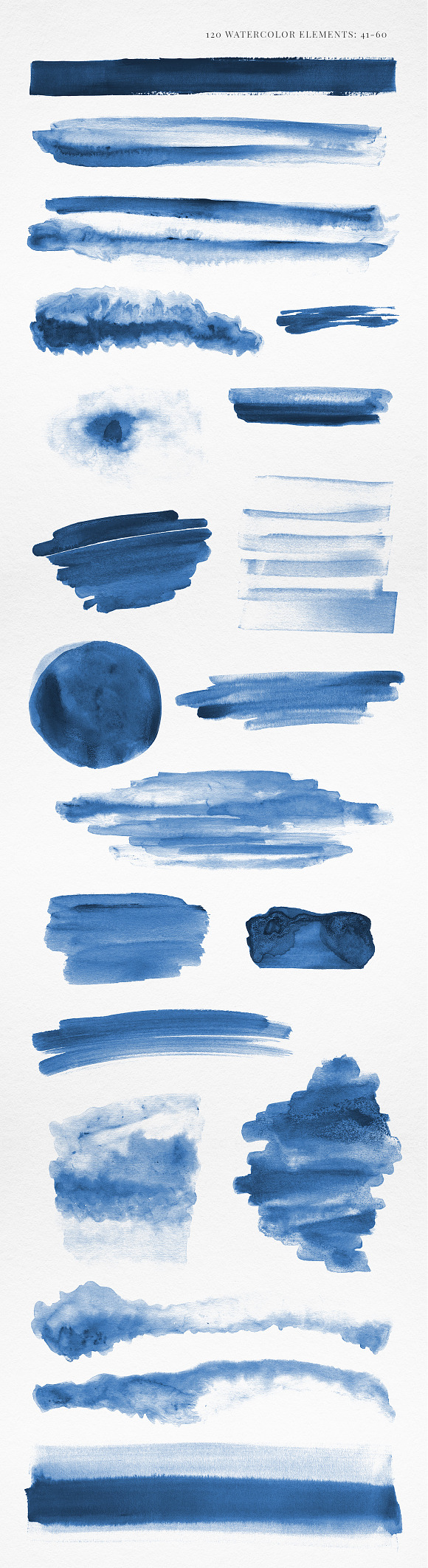 120 Watercolor Texture Elements Blue in Textures - product preview 3