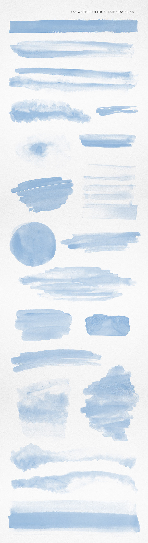 120 Watercolor Texture Elements Blue in Textures - product preview 4