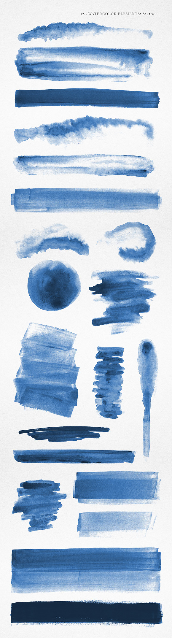 120 Watercolor Texture Elements Blue in Textures - product preview 5