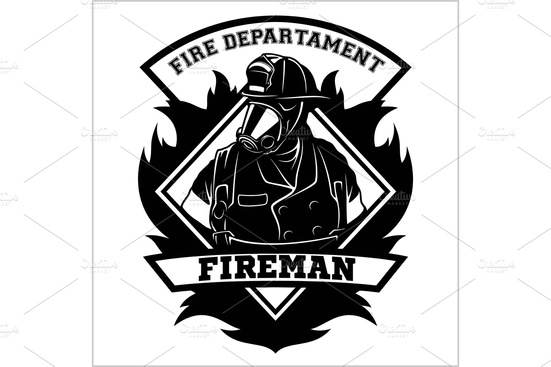 Fire Department Emblem Badge Logo Custom Designed