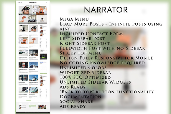 Narrator Personal Blogger Theme in Website Templates - product preview 1