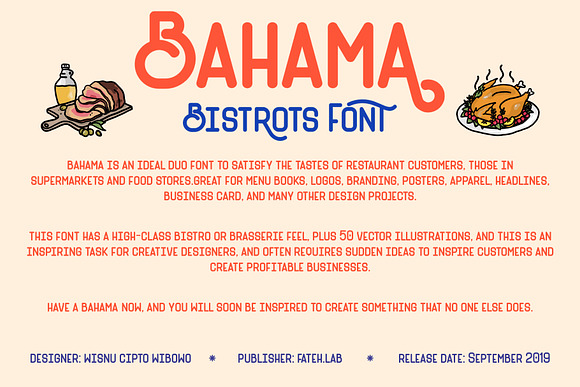 Bahama™ + 50 Vector (Handmade) in Display Fonts - product preview 1