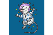 Cartoon mouse astronaut sketch