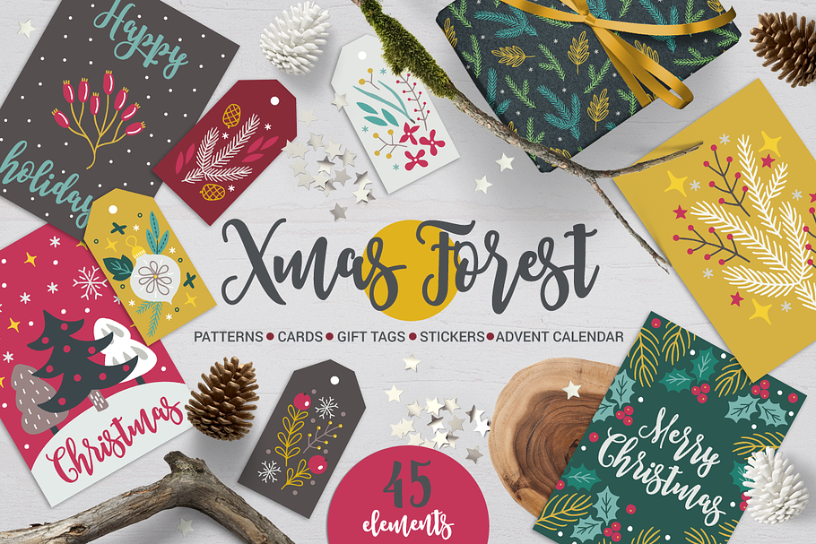 Xmas Forest Kit in Illustrations - product preview 8