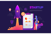Startup launching process isometric