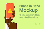 Phone in Hand Mockup Set 7