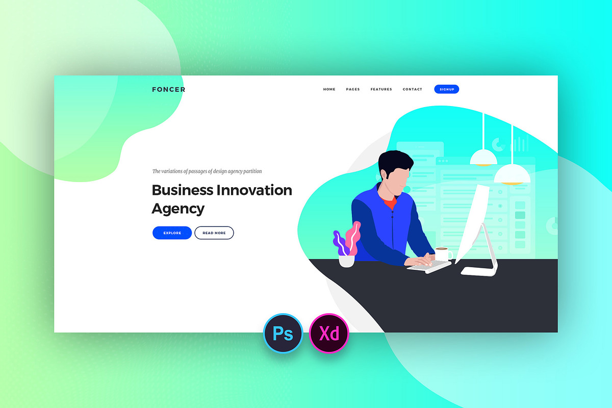 Corporate Hero Header Template in UI Kits and Libraries - product preview 8