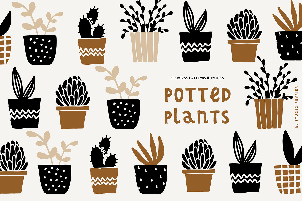 Potted Plants | Patterns & Extras in Illustrations - product preview 8