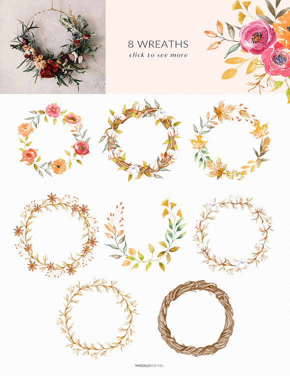 Autumn Watercolor Collection 160+ in Illustrations - product preview 4