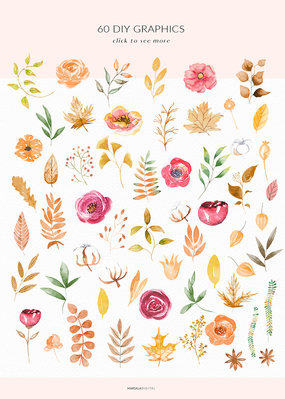 Autumn Watercolor Collection 160+ in Illustrations - product preview 9