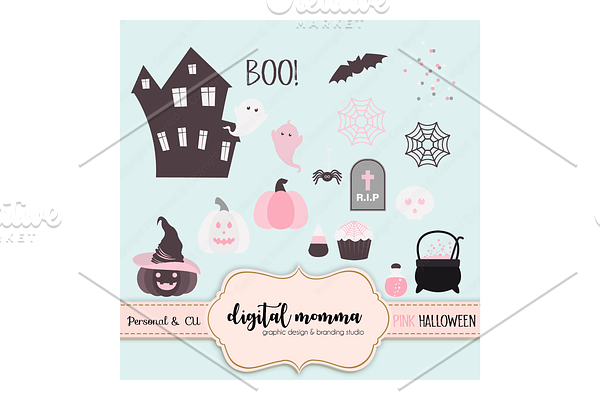 Pink Halloween PNG Clipart