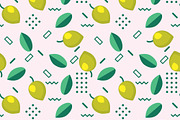 Seamless lemon memphis pattern