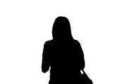 Woman with Purse Graphic Silhouette