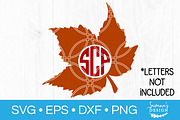 Maple Leaf SVG Circle Monogram SVG
