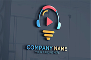 Headphone Lamp Bulb Logo