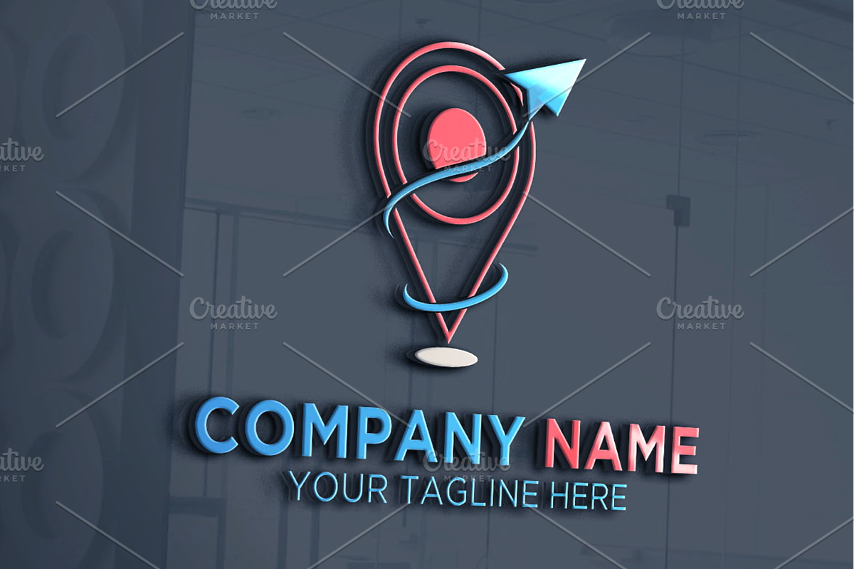Location Pin PaperPlane Logo in Logo Templates - product preview 8