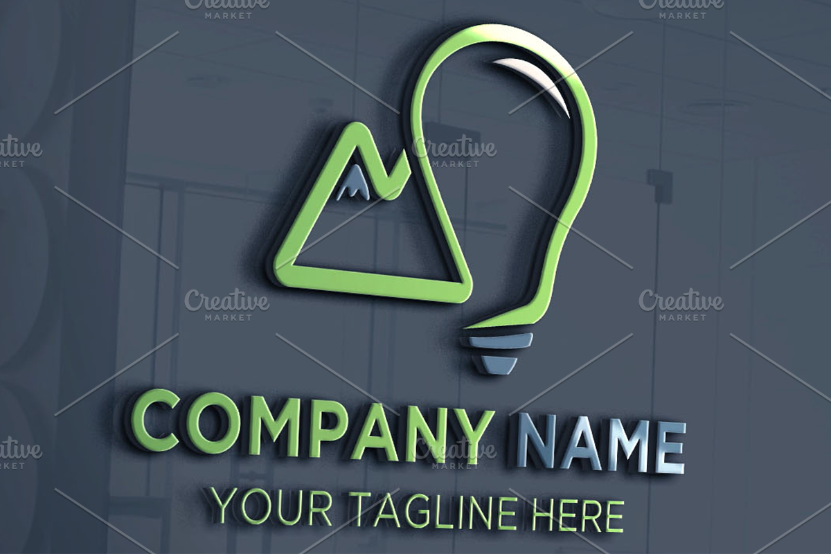Mountain Lamp Bulb Logo in Logo Templates - product preview 8