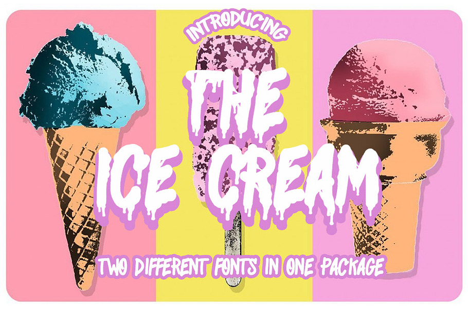 THE ICE CREAM (2 FONTS IN 1 PACKAGE) in Blackletter Fonts - product preview 8