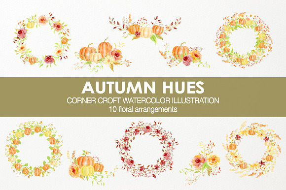Autumn Hues Pumpkin Clipart in Illustrations - product preview 2
