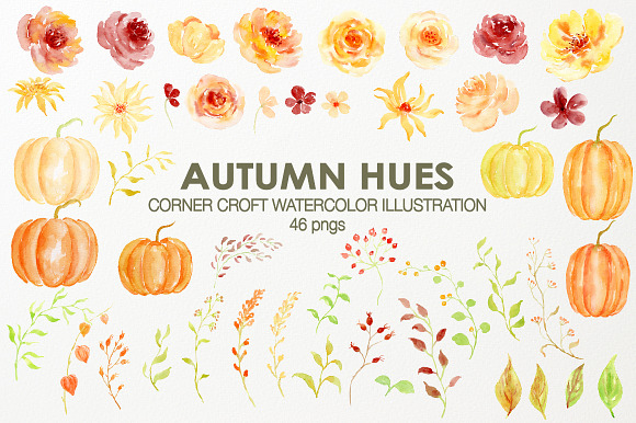 Autumn Hues Pumpkin Clipart in Illustrations - product preview 3