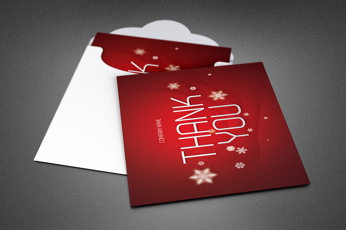 Christmas Thank You Card Template in Card Templates - product preview 8