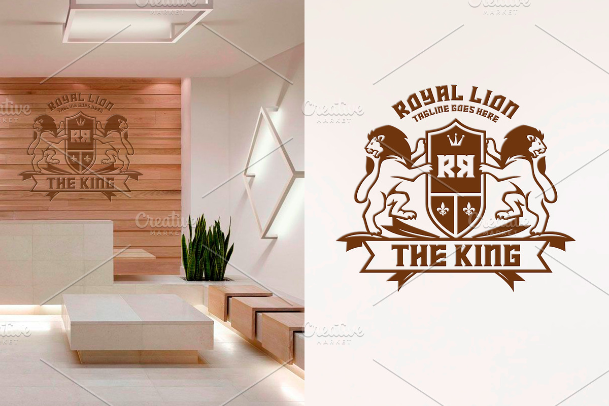 King Lion Crest in Logo Templates - product preview 8