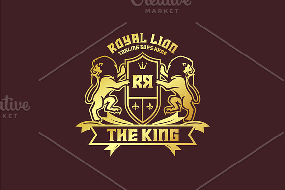 King Lion Crest in Logo Templates - product preview 3