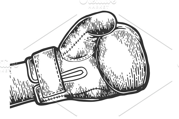 Hand in boxing glove sketch