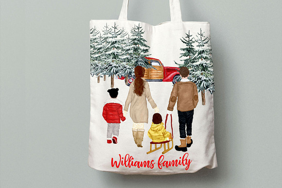 Winter Family Christmas Clipart in Illustrations - product preview 5