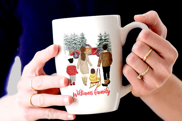 Winter Family Christmas Clipart in Illustrations - product preview 6