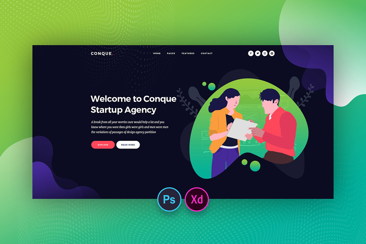 Startup Hero Header Template in UI Kits and Libraries - product preview 8