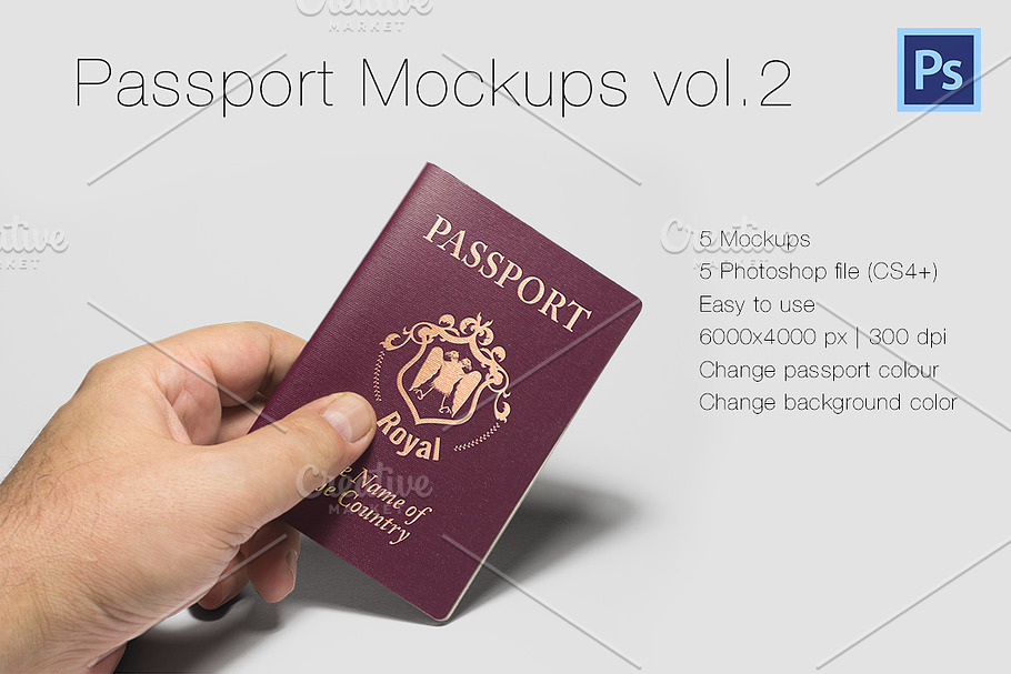 Photorealistic Passport Mockup Vol.2 in Print Mockups - product preview 8