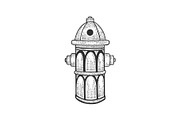 Fire hydrant sketch engraving vector