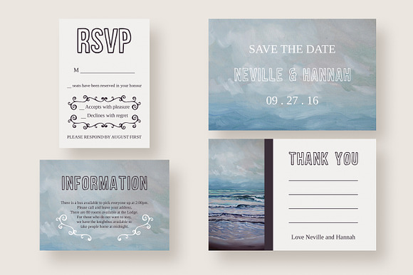Painted Seascape Wedding Suite in Wedding Templates - product preview 3