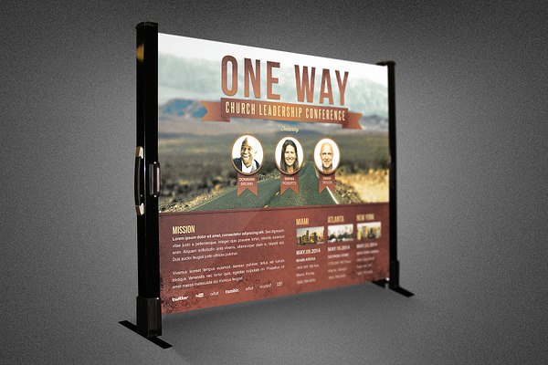 One Way Church Table Top Banner