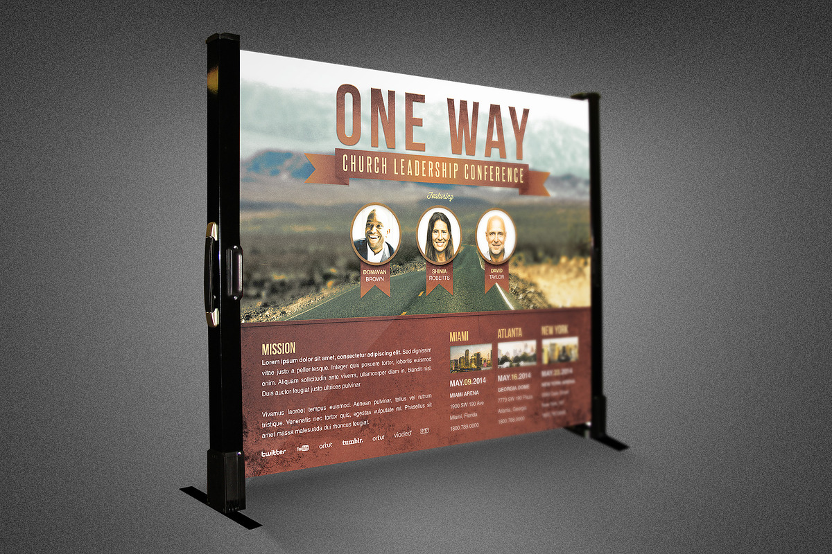 One Way Church Table Top Banner in Templates - product preview 8