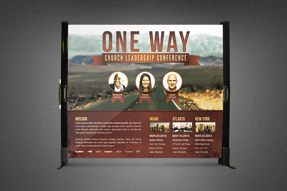 One Way Church Table Top Banner in Templates - product preview 1
