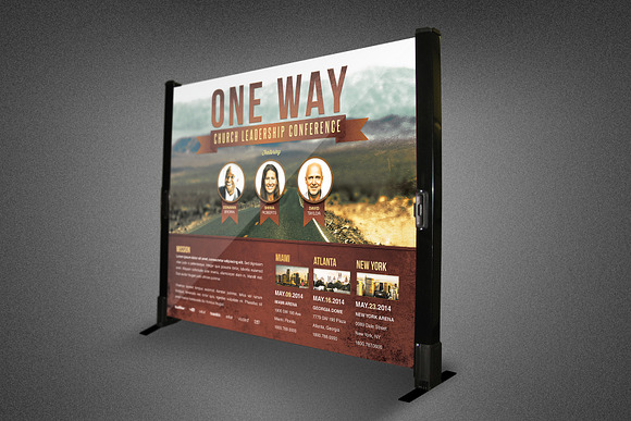 One Way Church Table Top Banner in Templates - product preview 2