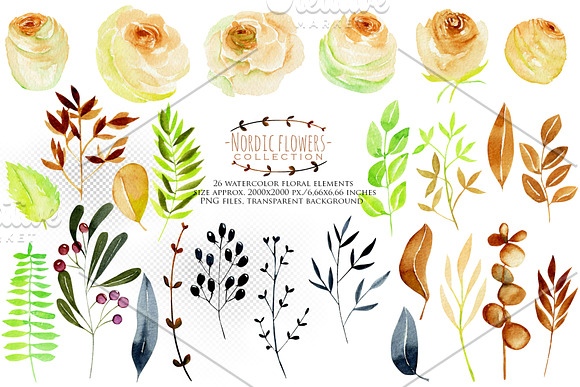 Nordic houses & flowers. in Illustrations - product preview 3
