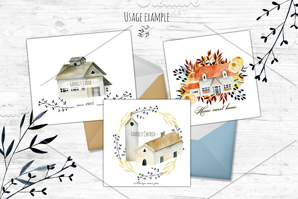 Nordic houses & flowers. in Illustrations - product preview 8