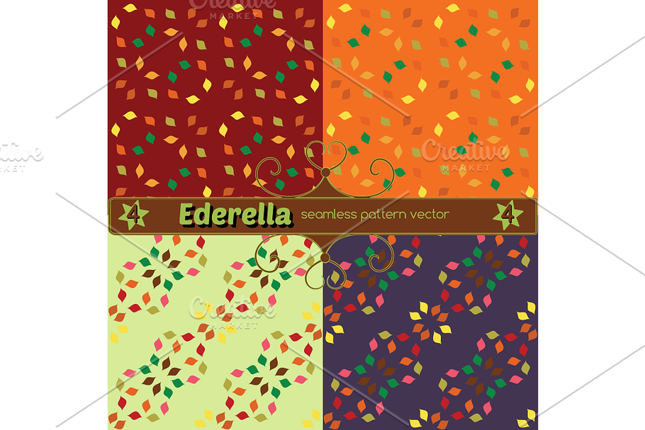 Set of 4 seamless vector patterns in Patterns - product preview 8