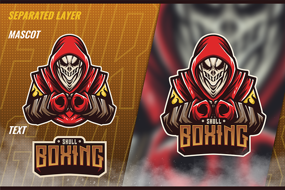 Skull Boxing - ESport & Mascot Logo in Logo Templates - product preview 3