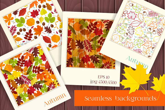 Autumn time seamless backgrounds in Patterns - product preview 4