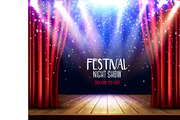 Festival night show poster. Vector