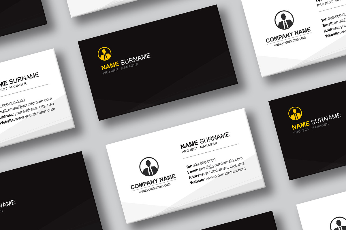 Minimal business card template. in Business Card Templates - product preview 2