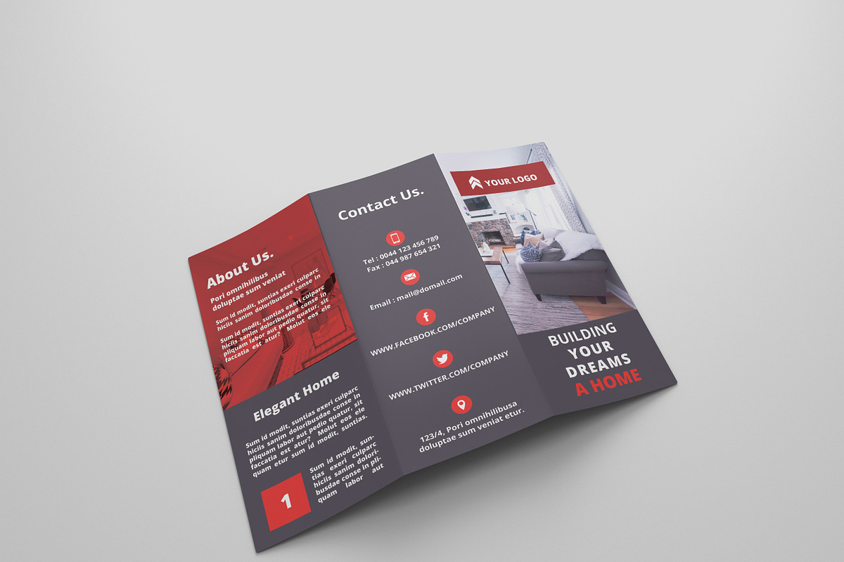 Real Estate Tri-fold Brochures in Brochure Templates - product preview 8