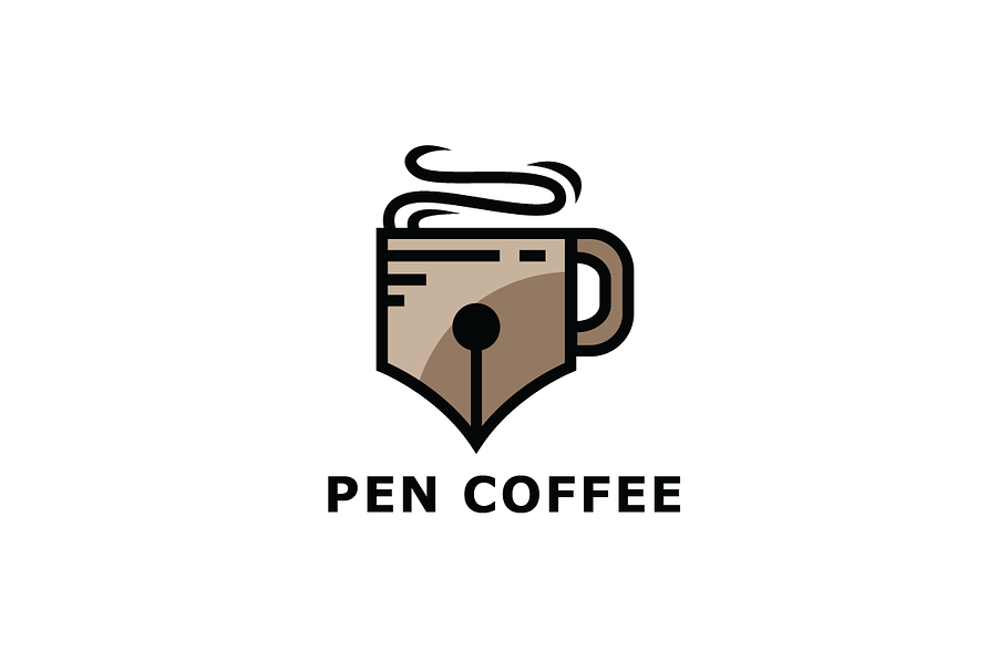 Journal Pen Coffee Logo Template in Logo Templates - product preview 8