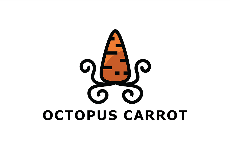 Octopus Carrot Logo Template in Logo Templates - product preview 8