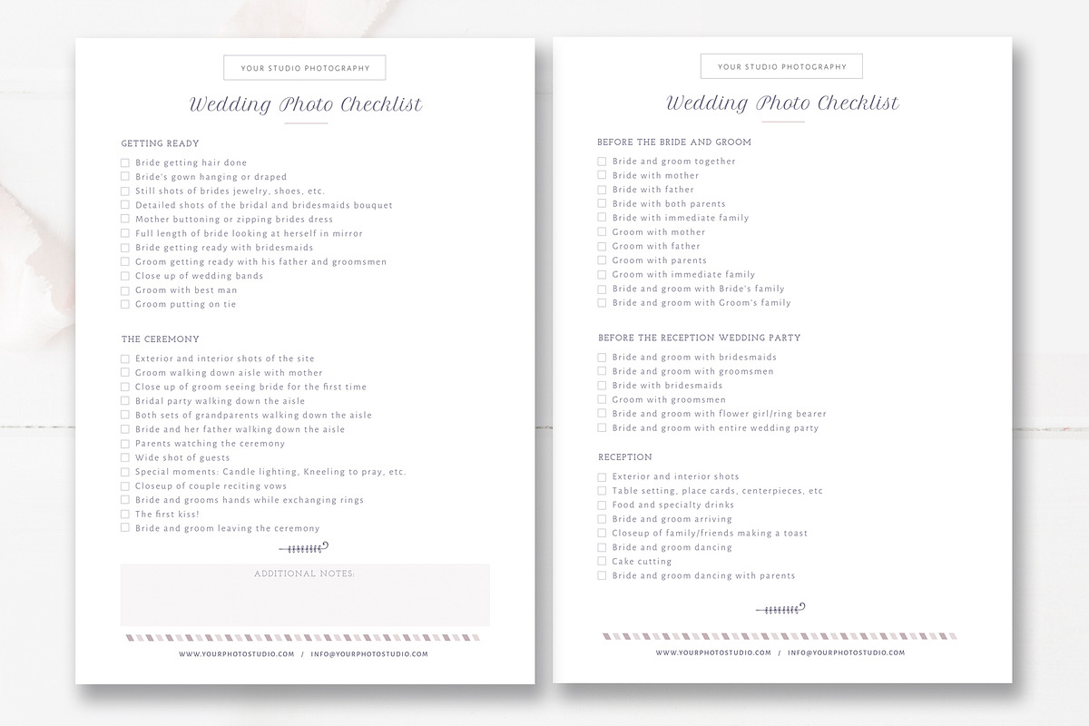 Wedding Photography Checklist in Stationery Templates - product preview 8