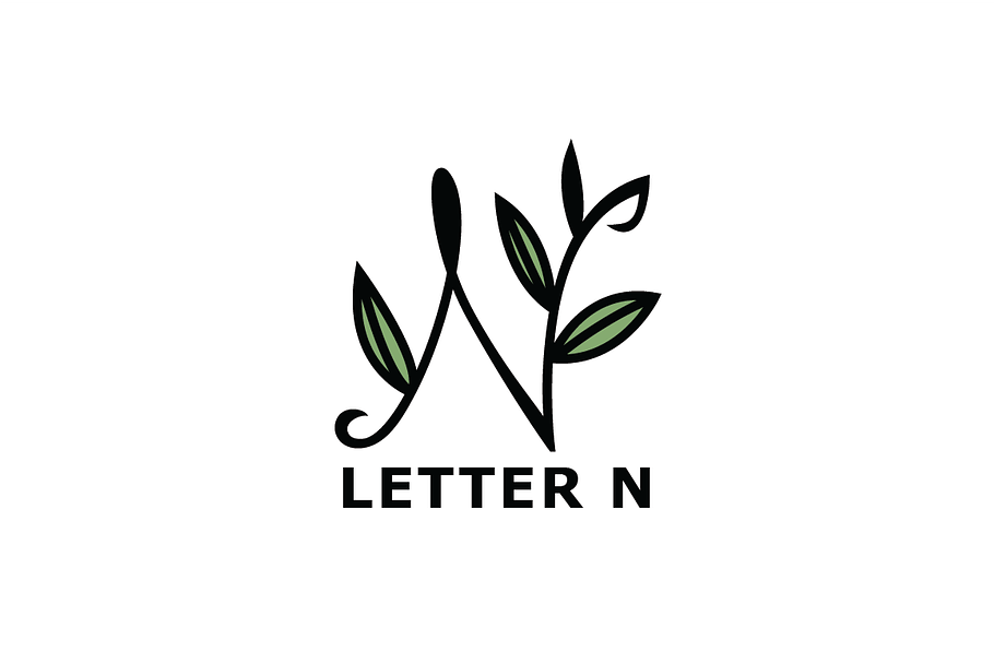 Thin Flora N Letter Logo Template in Logo Templates - product preview 8